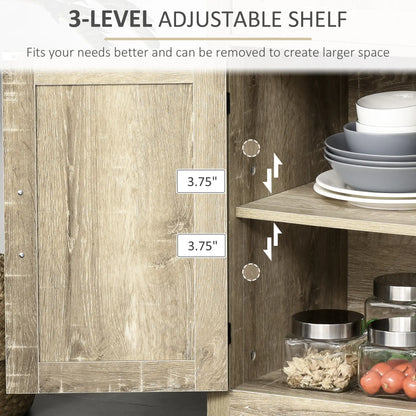 Farmhouse Kitchen Cabinet, Sideboard with 2 Barn Doors, Drawer, Oak Bar Cabinets at Gallery Canada