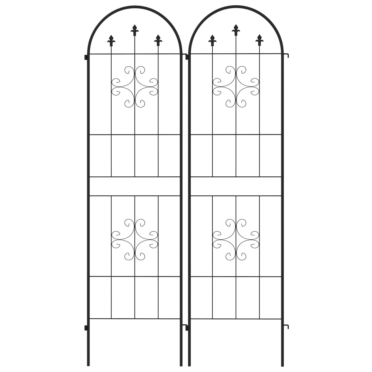 Metal Trellis Set of 2, Garden Support Frames, Arrow Design Plant Stands Black at Gallery Canada