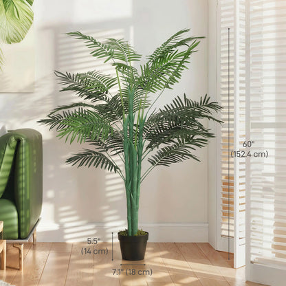 5FT Artificial Palm Tree, Lifelike Faux Plant, Indoor Decoration, Green Artificial Trees at Gallery Canada