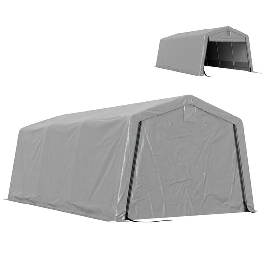 11' x 20' Portable Garage, Heavy Duty Carport, Grey
