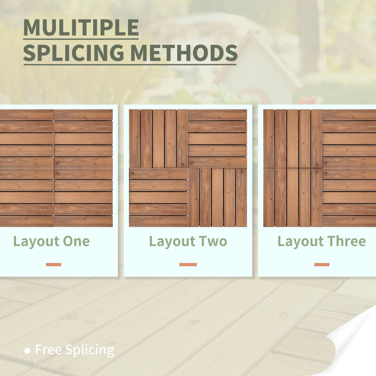 27 Pcs Wood Interlocking Deck Tiles, 12 x 12in, Tools Free Assembly, Brown Deck Tiles at Gallery Canada