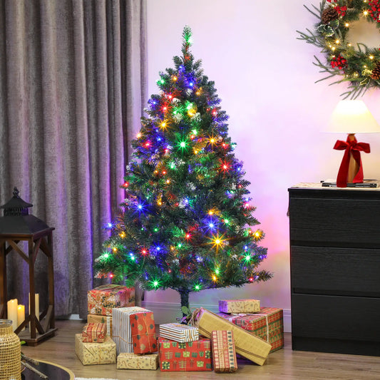 5 ft Frosted Prelit Christmas Tree, Dual Colour LED Light, Hinged, Easy Assembly, Dual Colour Pre Lit Christmas Trees Green, White at Gallery Canada