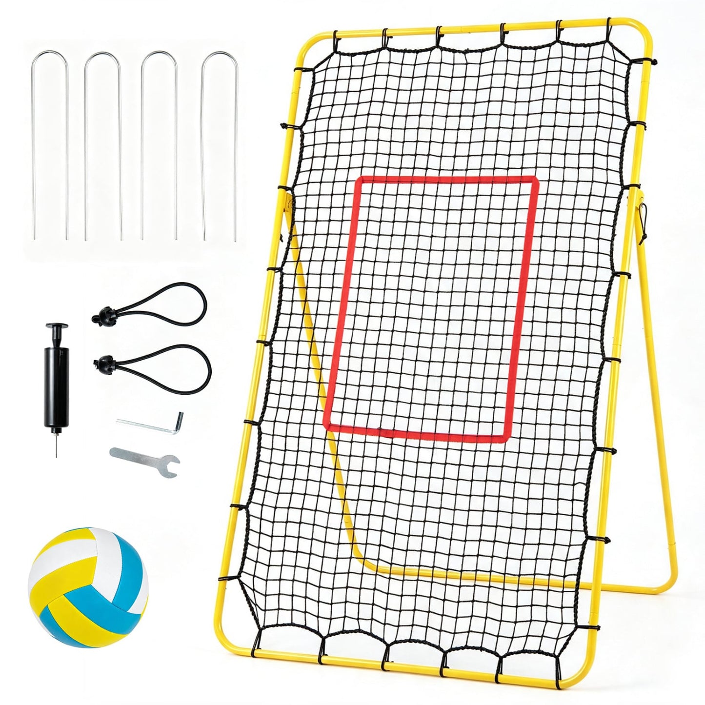Filet de rebond de volleyball, 4 angles réglables