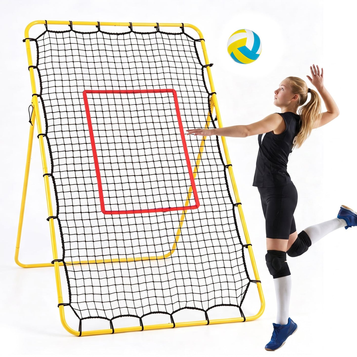 Filet de rebond de volleyball, 4 angles réglables