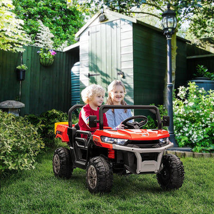 12V Ride On Car, Electric Bucket, Two-Seater, Shovel, Remote Control, Red Electric Toy Cars at Gallery Canada
