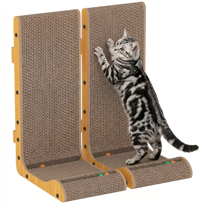 2PCS L-Shape Cat Scratching Board With 3 Toy Balls, Catnip, Black Cat Posts at Gallery Canada