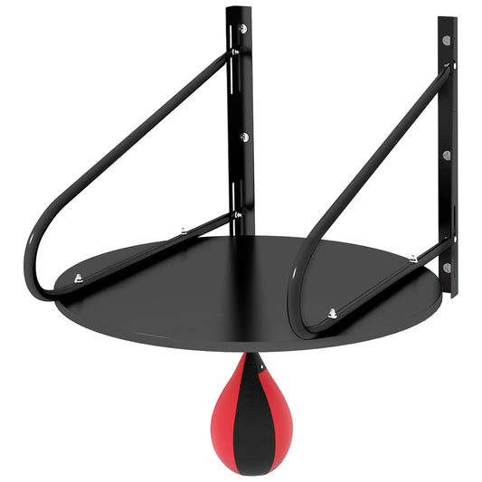 Wall Mounted Speed Bag Boxing Platform, Adjustable Height Strength Training Equipment Red and Black at Gallery Canada