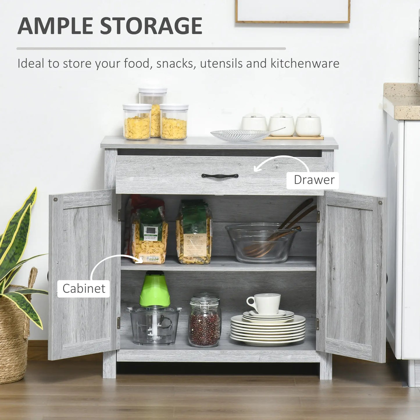 Farmhouse Sideboard Buffet Cabinet, Grey Grain, Barn Door Storage, Grey Bar Cabinets at Gallery Canada