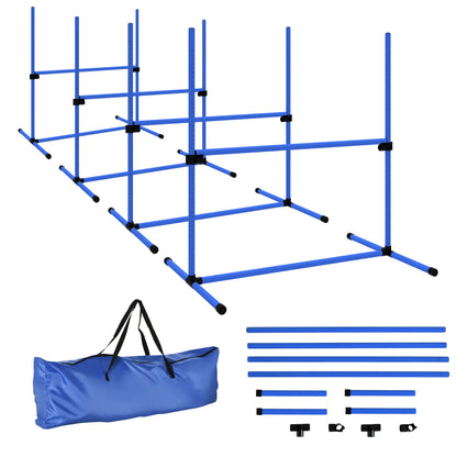 Dog Agility Training Set, 4 Adjustable Jump Bars, Exercise Kit, Blue Dog Agility Training Equipment Blue at Gallery Canada