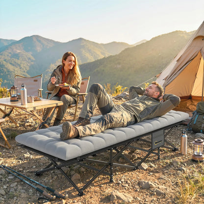 Camping Cot With Soft Pad, 32" Extra Wide, Grey Camping Cots at Gallery Canada