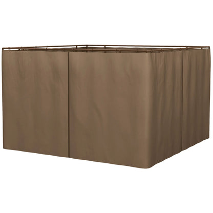 10' x 10' Gazebo Sidewall Set, 4 Panels, Hooks Included, Brown Gazebo Sidewalls Brown at Gallery Canada