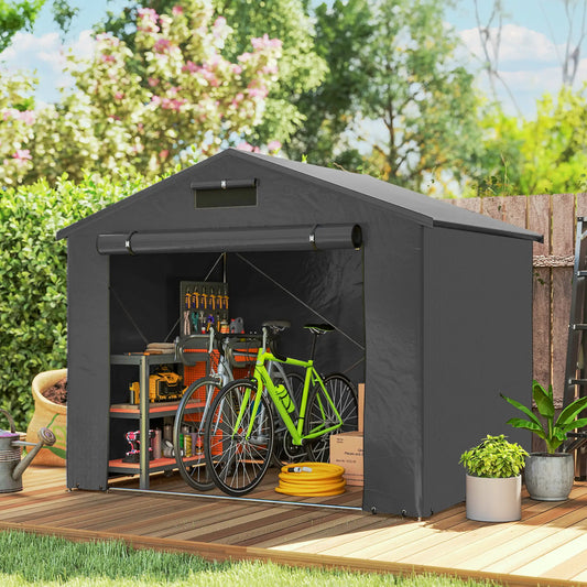 8' x 6' Portable Shed, Waterproof Bike Tent, Dark Grey Sheds Dark Grey at Gallery Canada