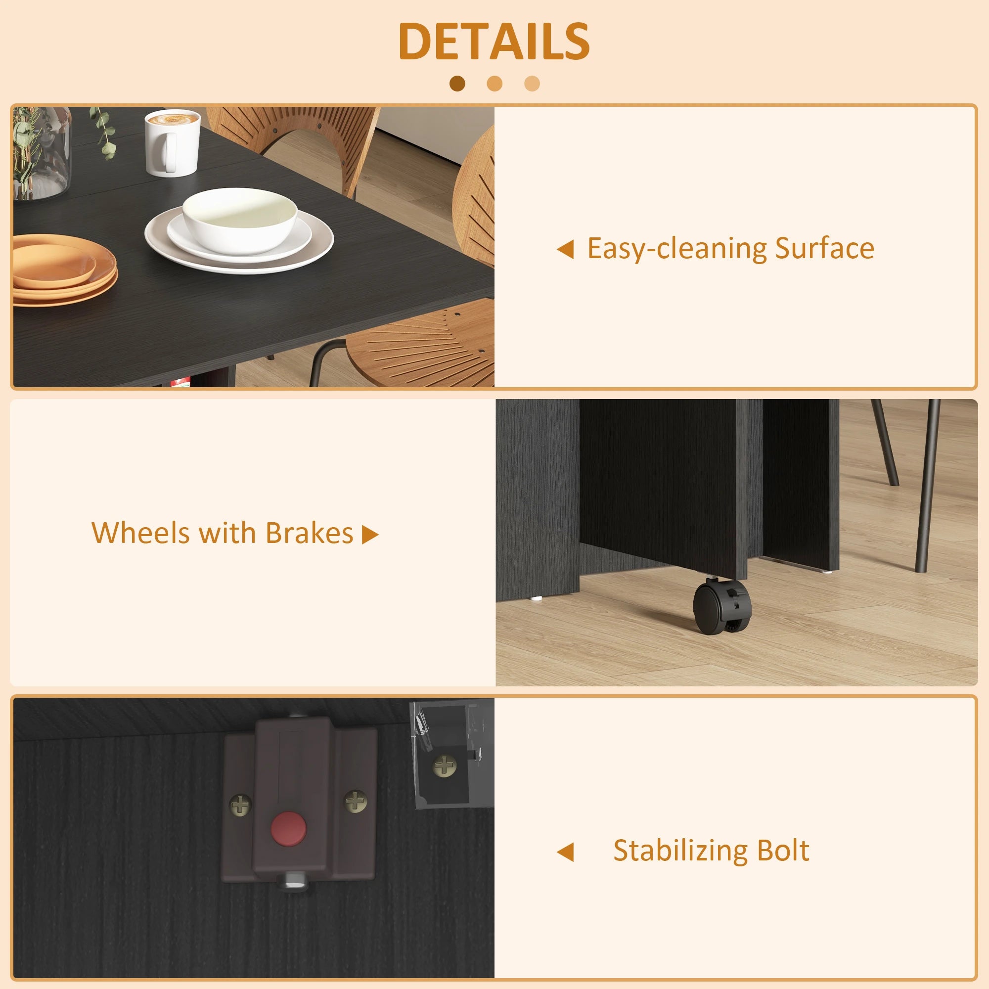 Foldable Dining Table, Storage Shelves, Drop Leaf, Rolling Wheel Bar Tables & Dining Tables at Gallery Canada