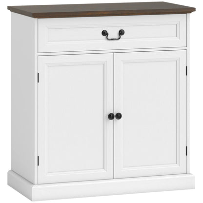 32" Buffet Cabinet, White Wood Grain, Farmhouse Sideboard, White Bar Cabinets at Gallery Canada