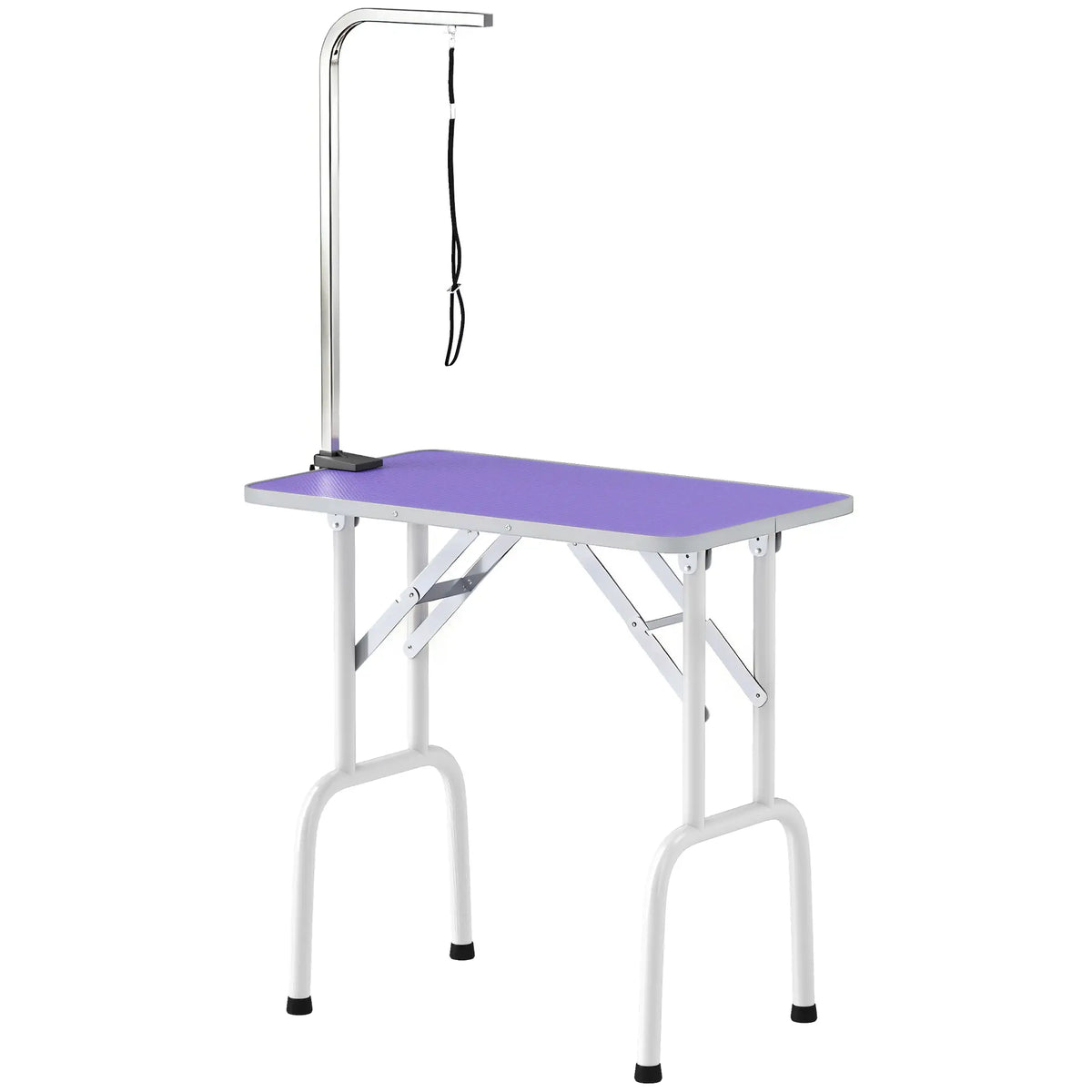 Foldable Pet Grooming Table, Adjustable Arm, Non-Slip, Purple Dog Grooming Tables Purple, White at Gallery Canada