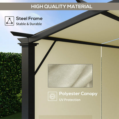11' x 11' Retractable Pergola Canopy, Patio Backyard, Beige