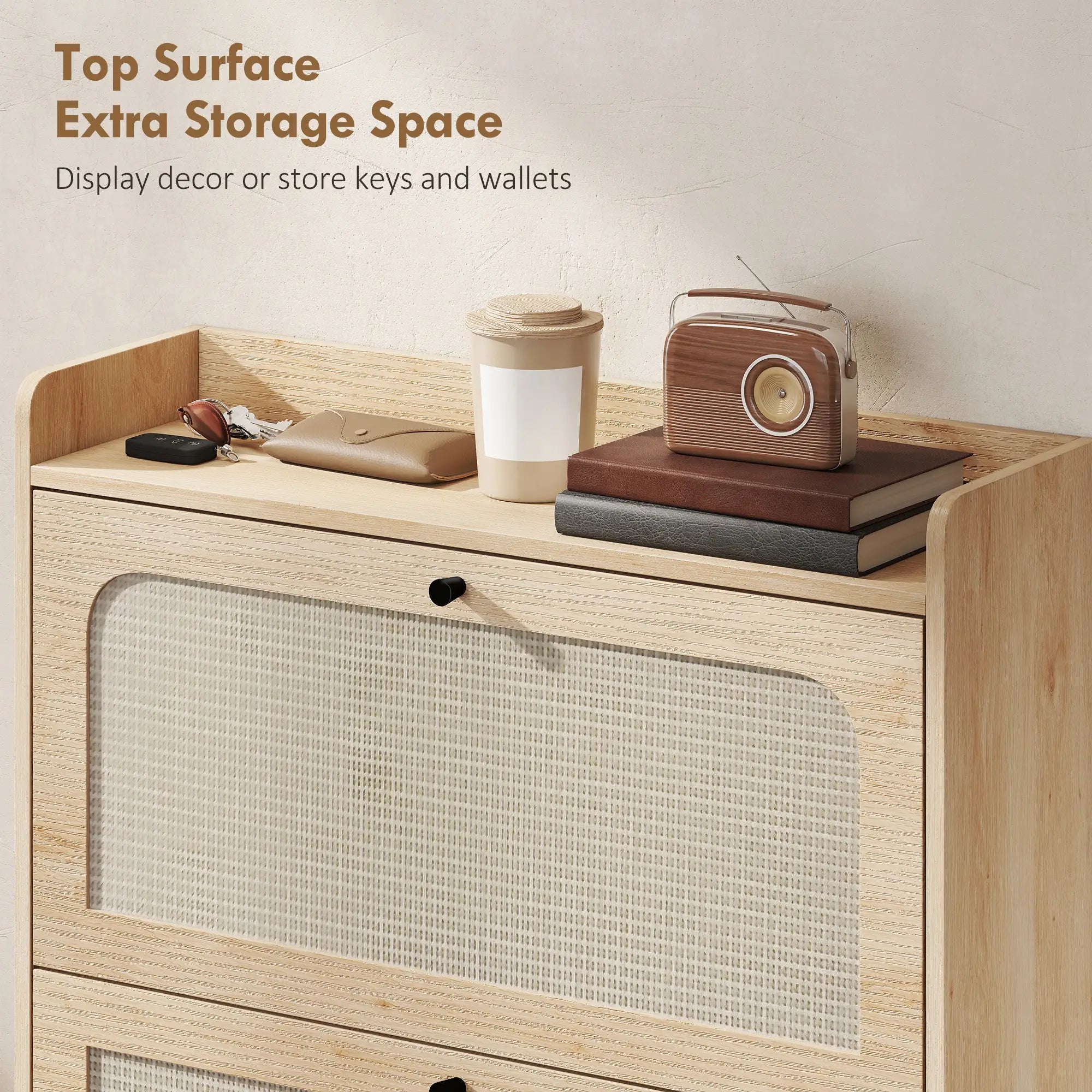 Shoe Cabinet With 2 Flip Drawers, Narrow Storage, Oak Shoe Storage Cabinets & Racks at Gallery Canada