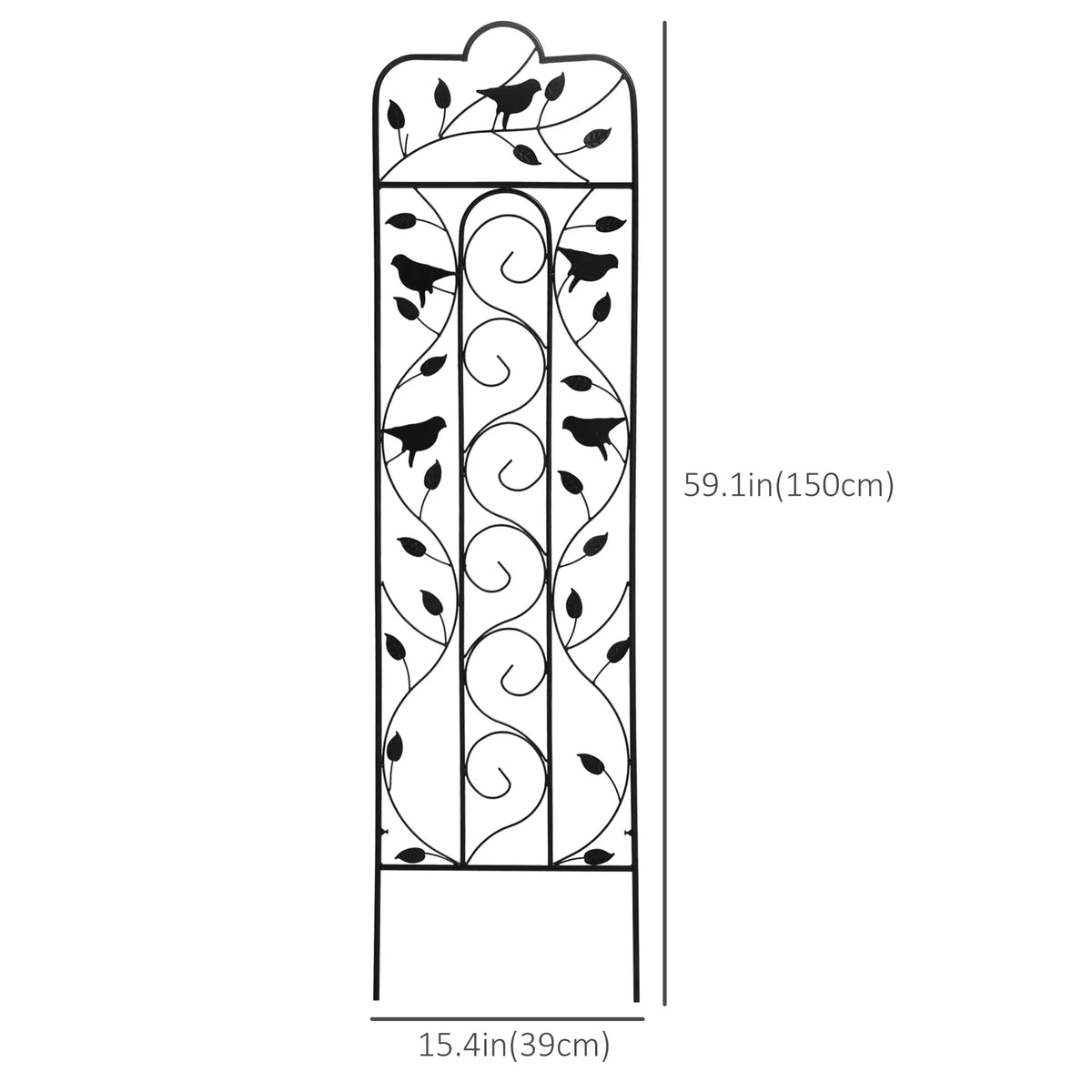2 Pack Garden Trellis, Metal Grid Panels with Birds, Leaves, 59" Tall Plant Stands at Gallery Canada