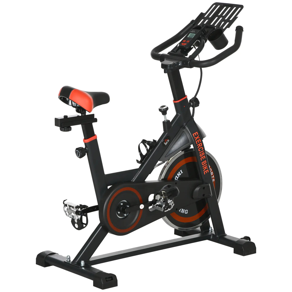 Adjustable Upright Exercise Bike, LCD Display, Indoor Cycling, Adjustable Resistance, Red Exercise & Stationary Bikes Red, Black at Gallery Canada