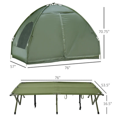 Camping Combo Tent Cot Air Mattress w/ Pump, Dark Green Camping Tents at Gallery Canada