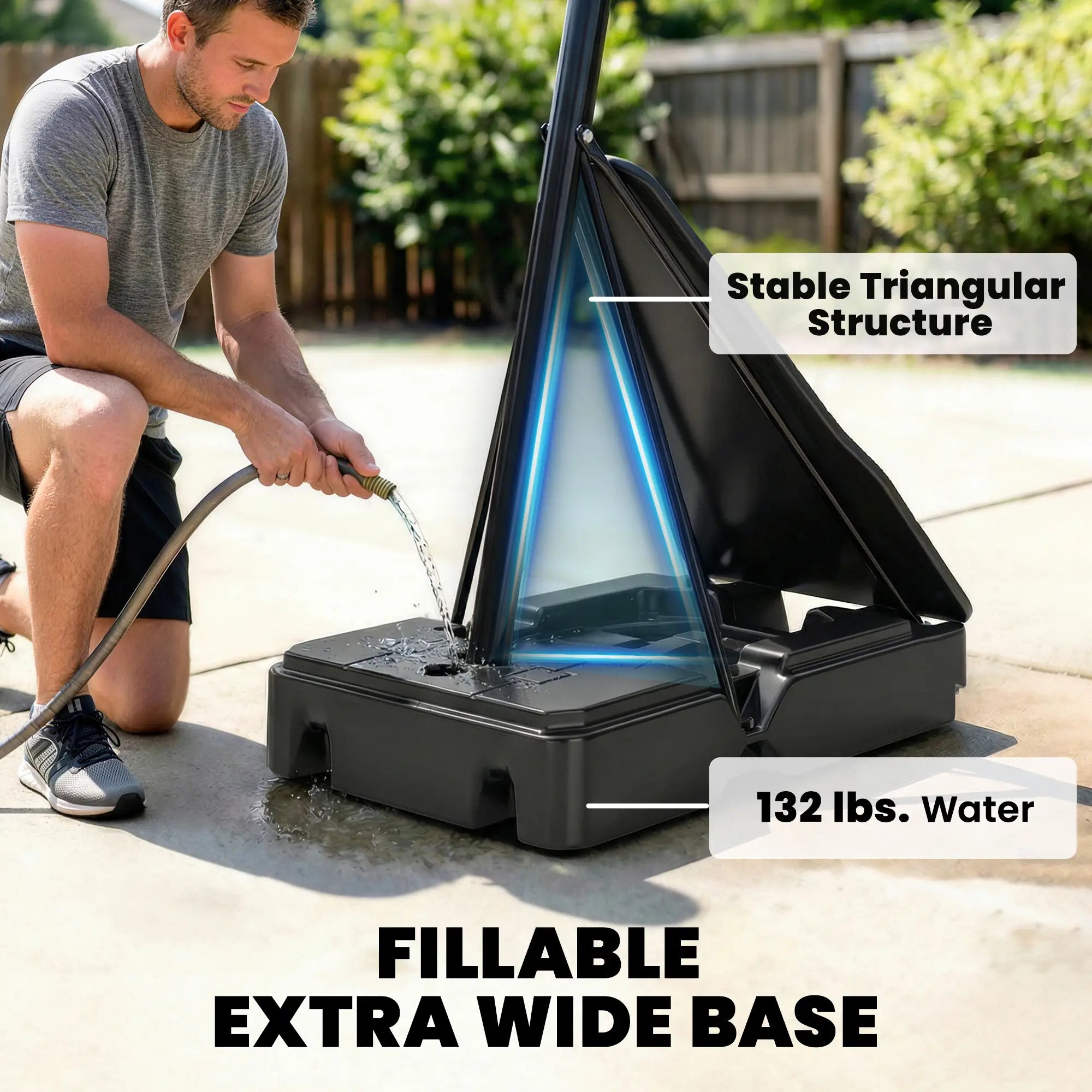 Portable Basketball Hoop, Height Adjustable 8-10 Ft, 47