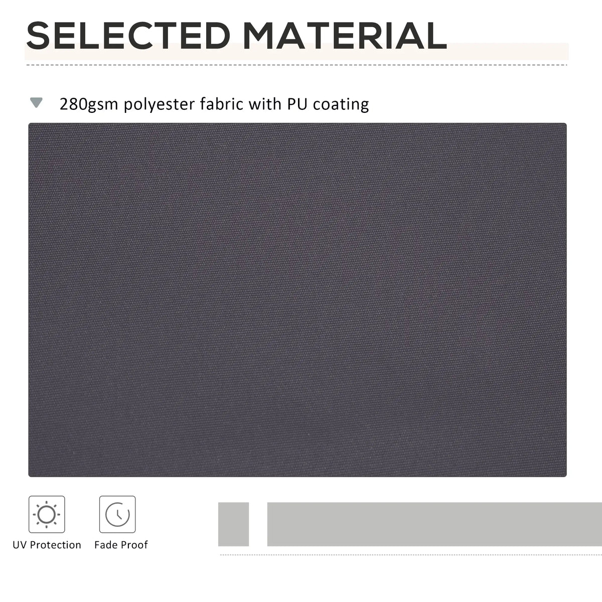 11' x 10' Retractable Awning Fabric Replacement, UV Protection, Grey Awning Fabric Replacement at Gallery Canada