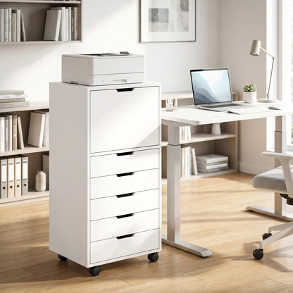 Mobile File Cabinet, 5 Drawers, White Office Cabinets & Cupboards at Gallery Canada