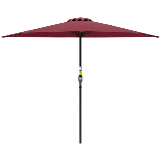 9ft Half Round Patio Umbrella, 5 Ribs, Sun Shade, Wine Red Half Round Umbrellas Wine Red at Gallery Canada