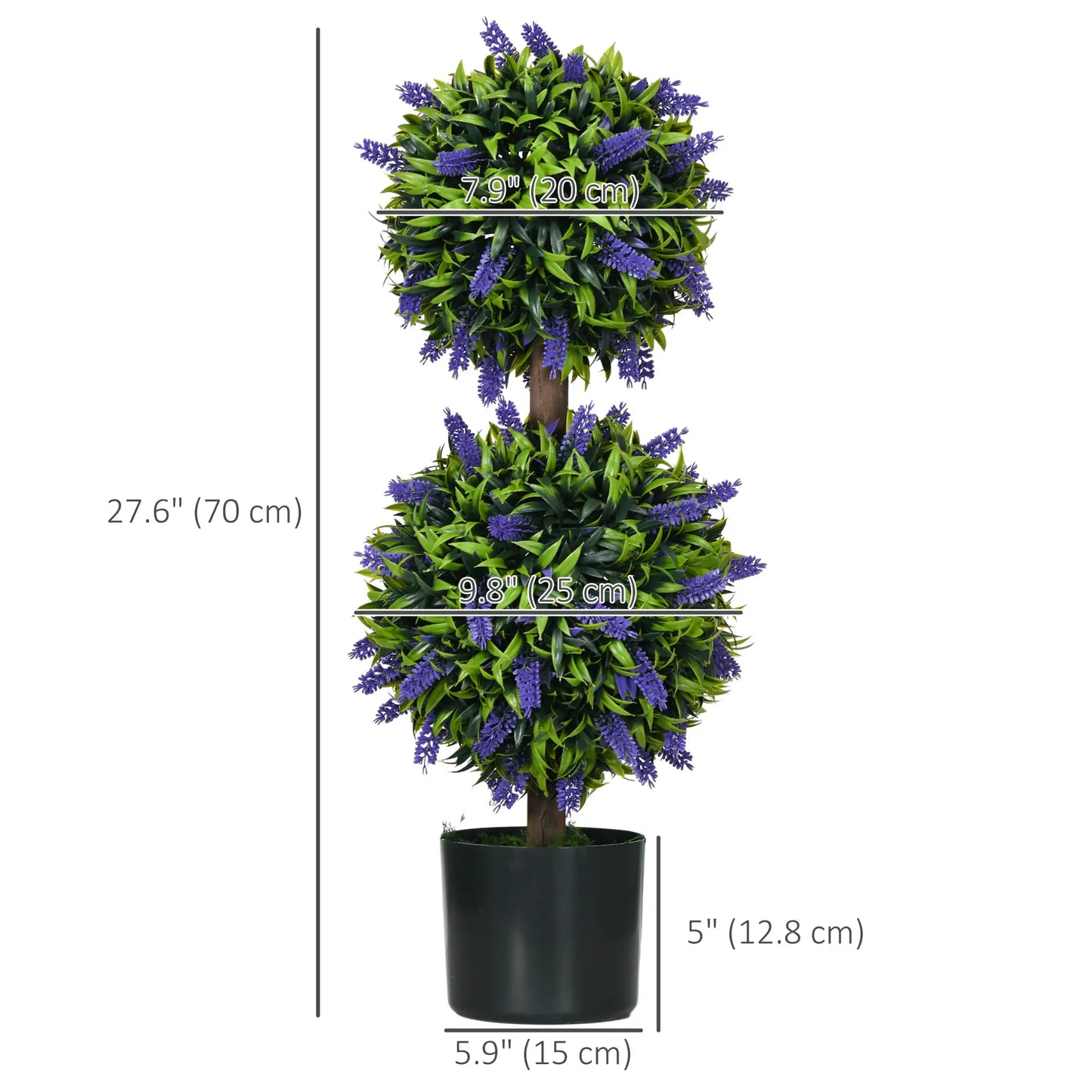 2.3ft Artificial Lavender Plants, Set of 2 with Pot, Indoor Outdoor Decor Artificial Trees at Gallery Canada
