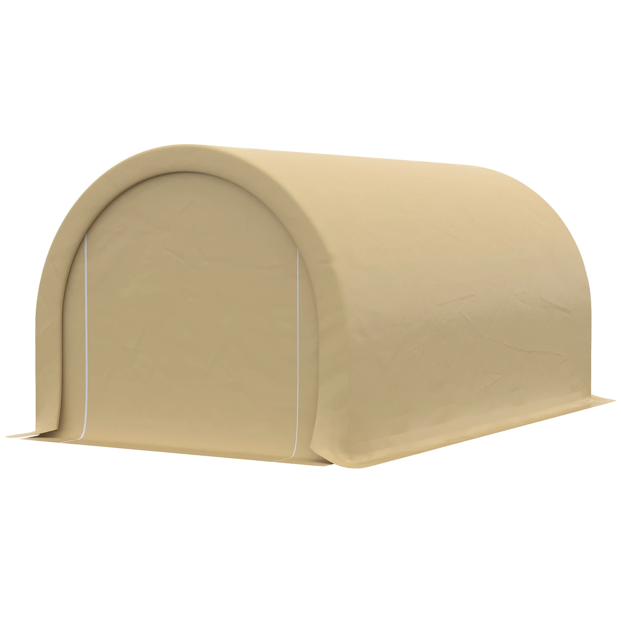 10' x 16' Heavy Duty Carport Tent, PE Cover, Beige Car Shelters Beige at Gallery Canada