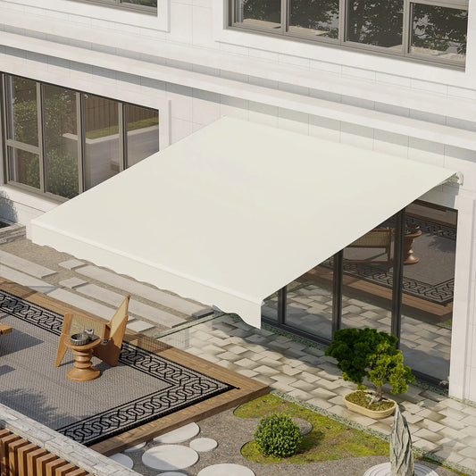 12'x10' Electric Retractable Awning, UV Protection, Cream Deck Awnings Cream at Gallery Canada