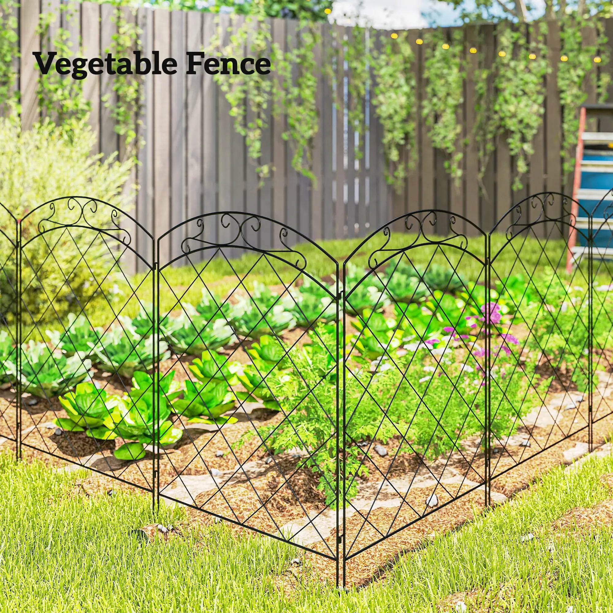 4 Pack Garden Fencing for Yard, Decorative Fence Panels as Animal Barrier and Flower Edging, Circle, Black Garden Fences at Gallery Canada
