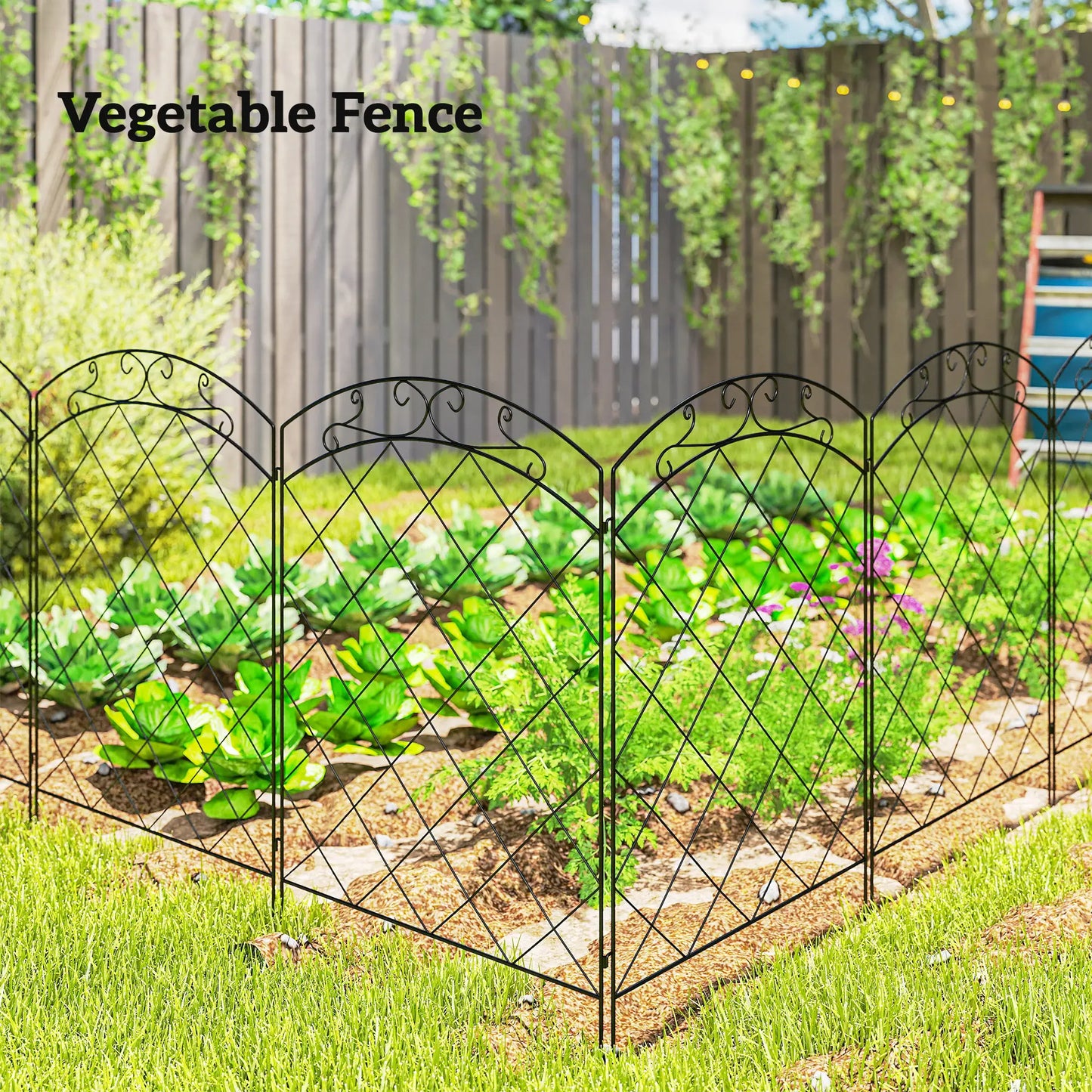 4 Pack Garden Fencing for Yard, Decorative Fence Panels as Animal Barrier and Flower Edging, Circle, Black Garden Fences at Gallery Canada