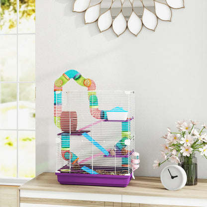 5-Tier Hamster Cage, With Wheels, Tube, Bottle, Dishes, Purple Hamster Cages at Gallery Canada