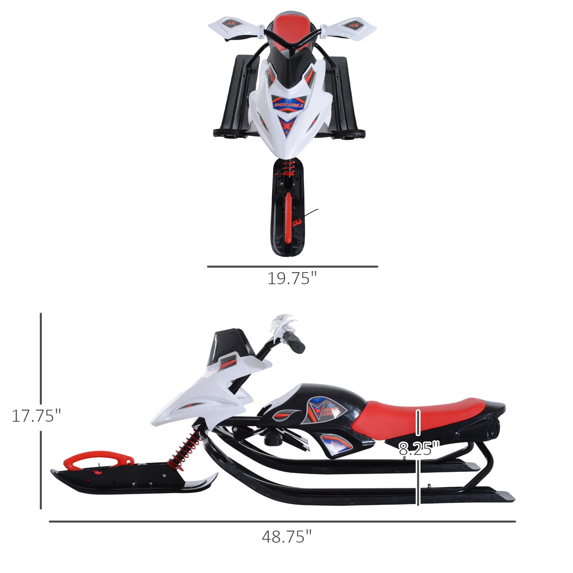 Kids Snow Racer Sled, Padded Rubber Seat, Wind Shield Handle, Anti-Slip Pedal Snow Scooters at Gallery Canada