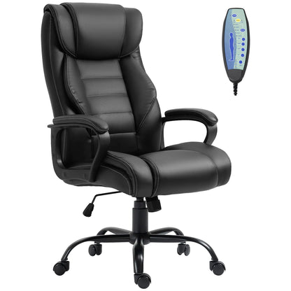 Massage Office Chair, High Back Executive, 6-Point Vibration, Adjustable Height, Black Massage Chairs at Gallery Canada