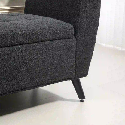 Upholstered Storage Bench with Arms, Modern Ottoman, Black Storage Ottomans & Benches at Gallery Canada