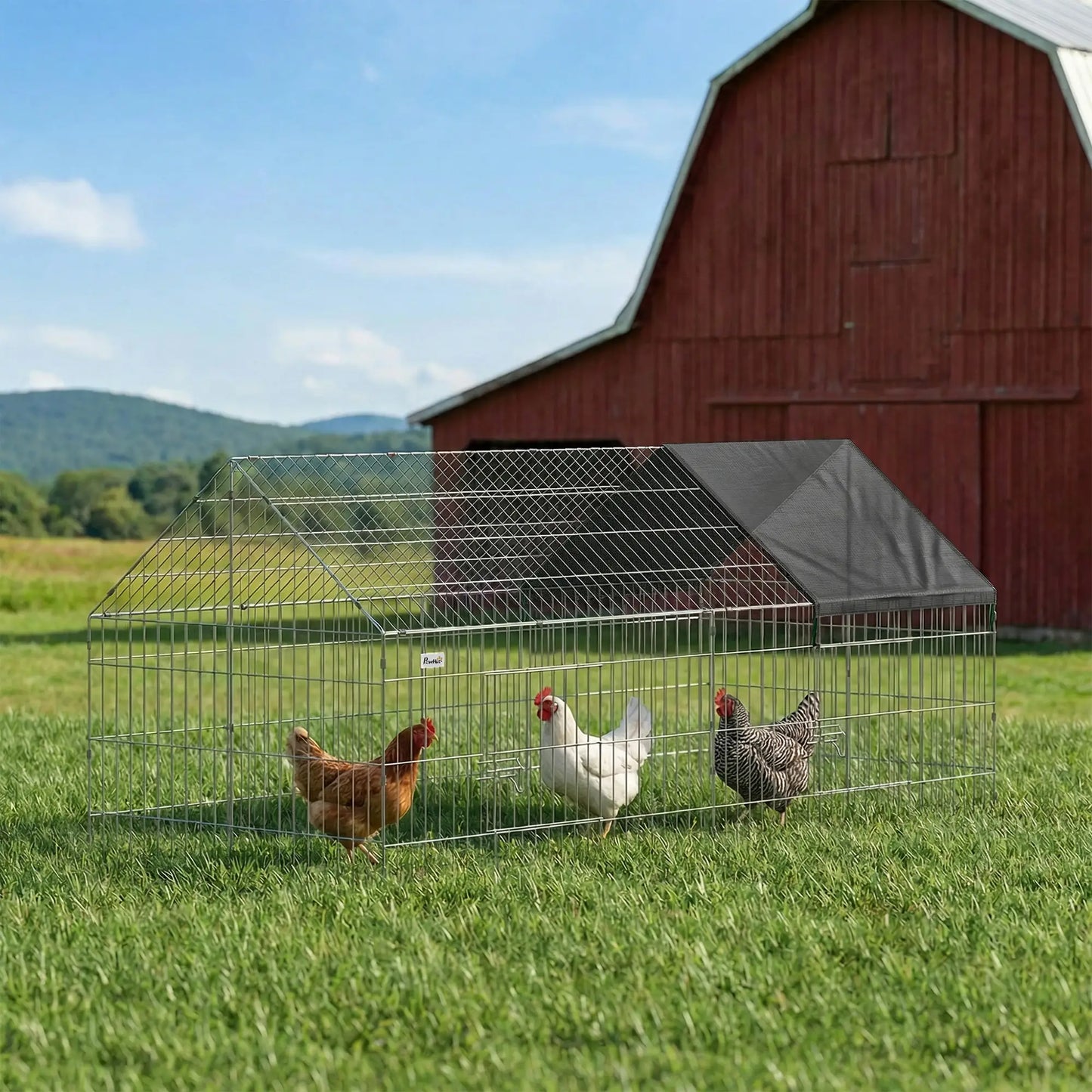 Metal Chicken Coop With UV-Resistant Cover, 71" x 29.5" x 29.5", Black Chicken Coops at Gallery Canada