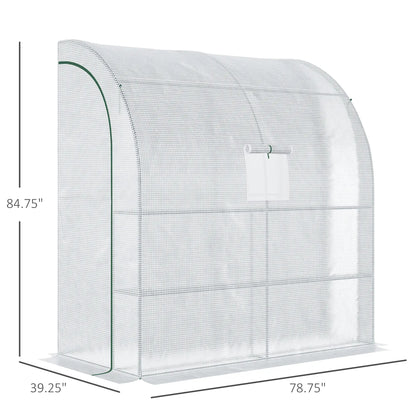 7' x 3' x 7' Walk-In Greenhouse, Roll-Up Mesh Windows, Zipper Door, White Walk In Greenhouses at Gallery Canada