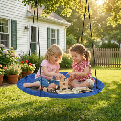 43.25" Saucer Swing, Adjustable Rope Seat, Indoor Outdoor, Blue Gym Sets & Swings at Gallery Canada