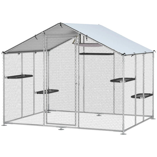 Large Catio Outdoor Cat Enclosure, Waterproof Cover, 94.5