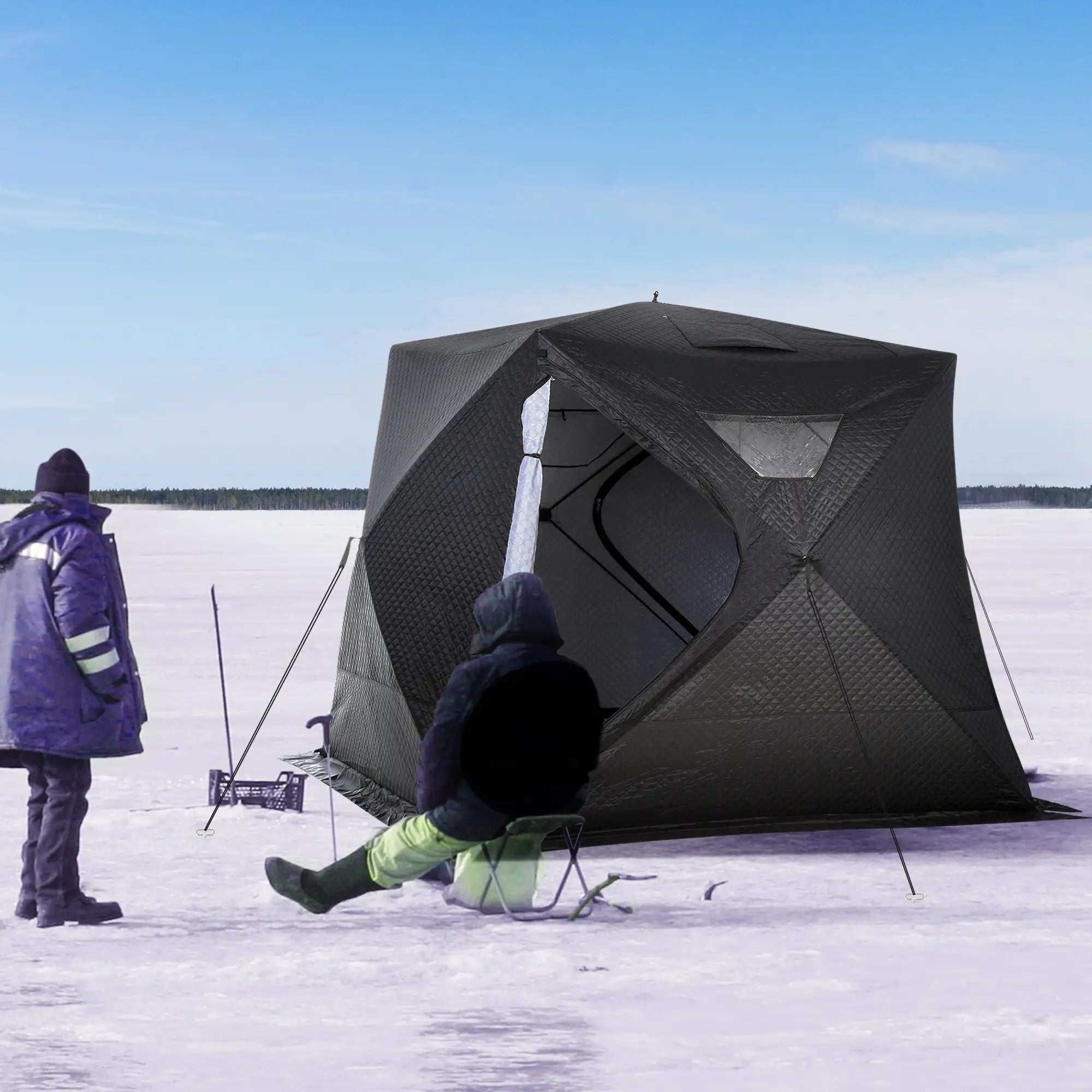 4-Person Insulated Ice Fishing Tent, Portable Shelter, Carry Bag, -22℉ Ice Fishing Tents at Gallery Canada