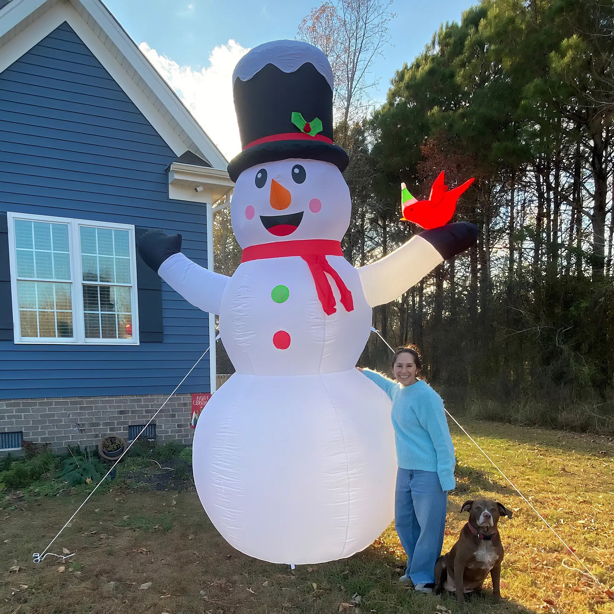 12FT Inflatable Snowman, Rotating LED Light, Indoor Outdoor Decor Christmas Inflatables at Gallery Canada