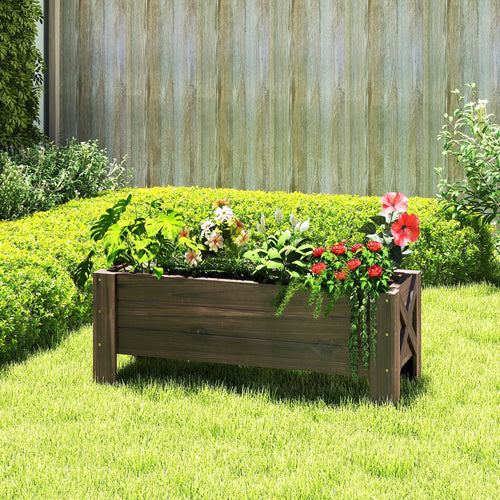 3.3 x 1.2 x 1.2 ft Raised Garden Bed, Carbonized