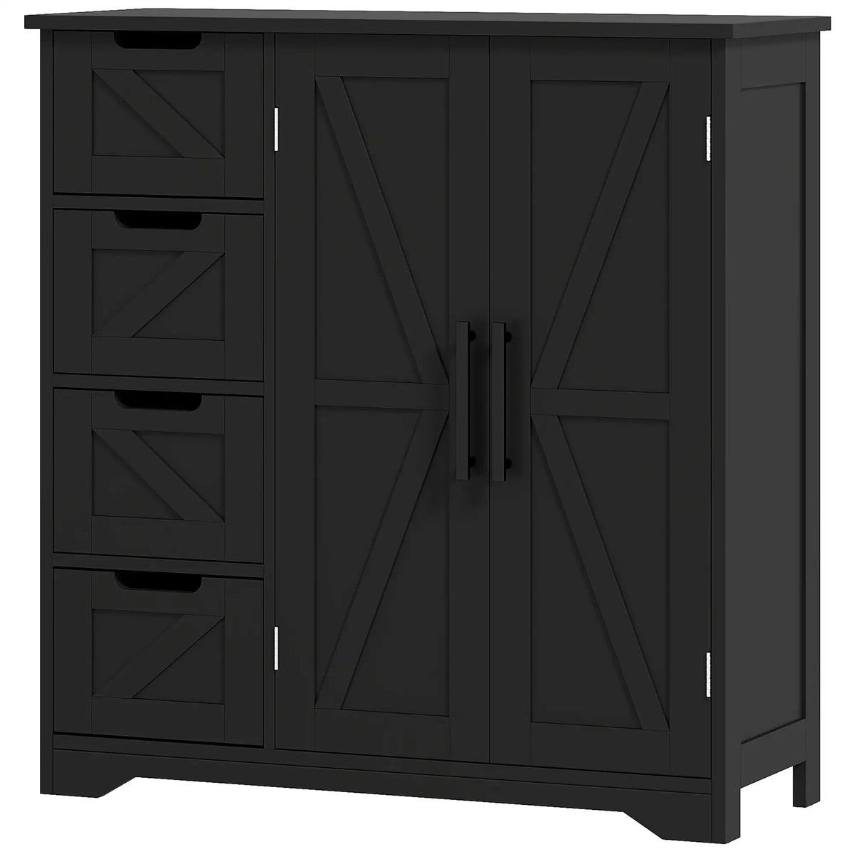 Farmhouse Bathroom Floor Cabinet, Adjustable Shelf, Black Bathroom Cabinets Black at Gallery Canada