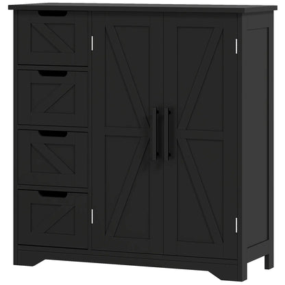 Farmhouse Bathroom Floor Cabinet, Adjustable Shelf, Black Bathroom Cabinets Black at Gallery Canada
