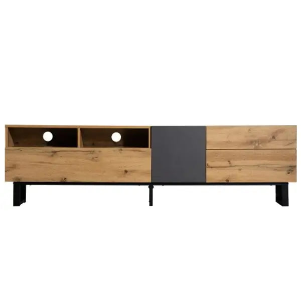 TV Stand, U-Shaped Metal Legs, 3 Doors, 2 Compartments, 67