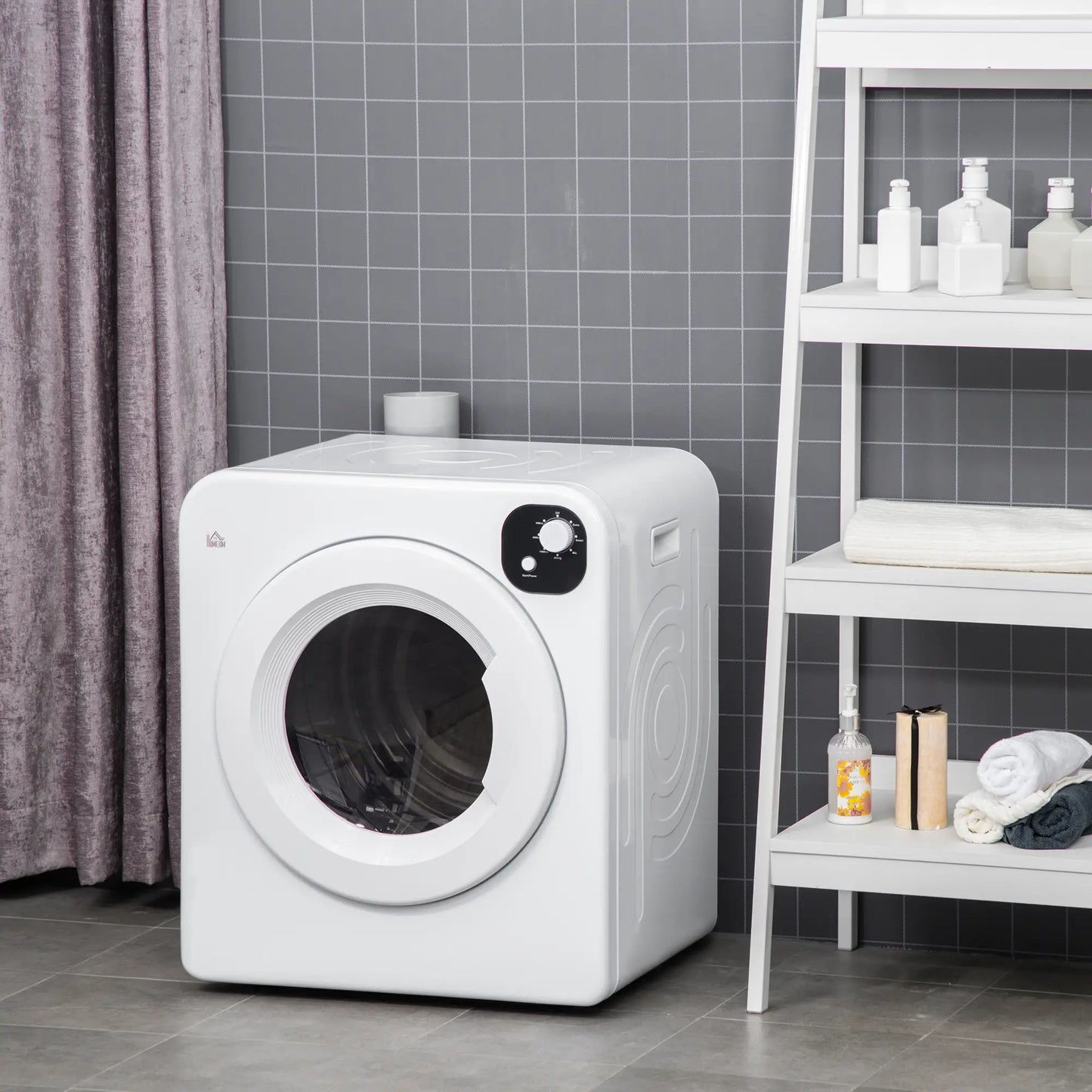 Compact Laundry Dryer, 1300W, 3.22 Cu. Ft., 7 Drying Modes, White Dryer Machines at Gallery Canada