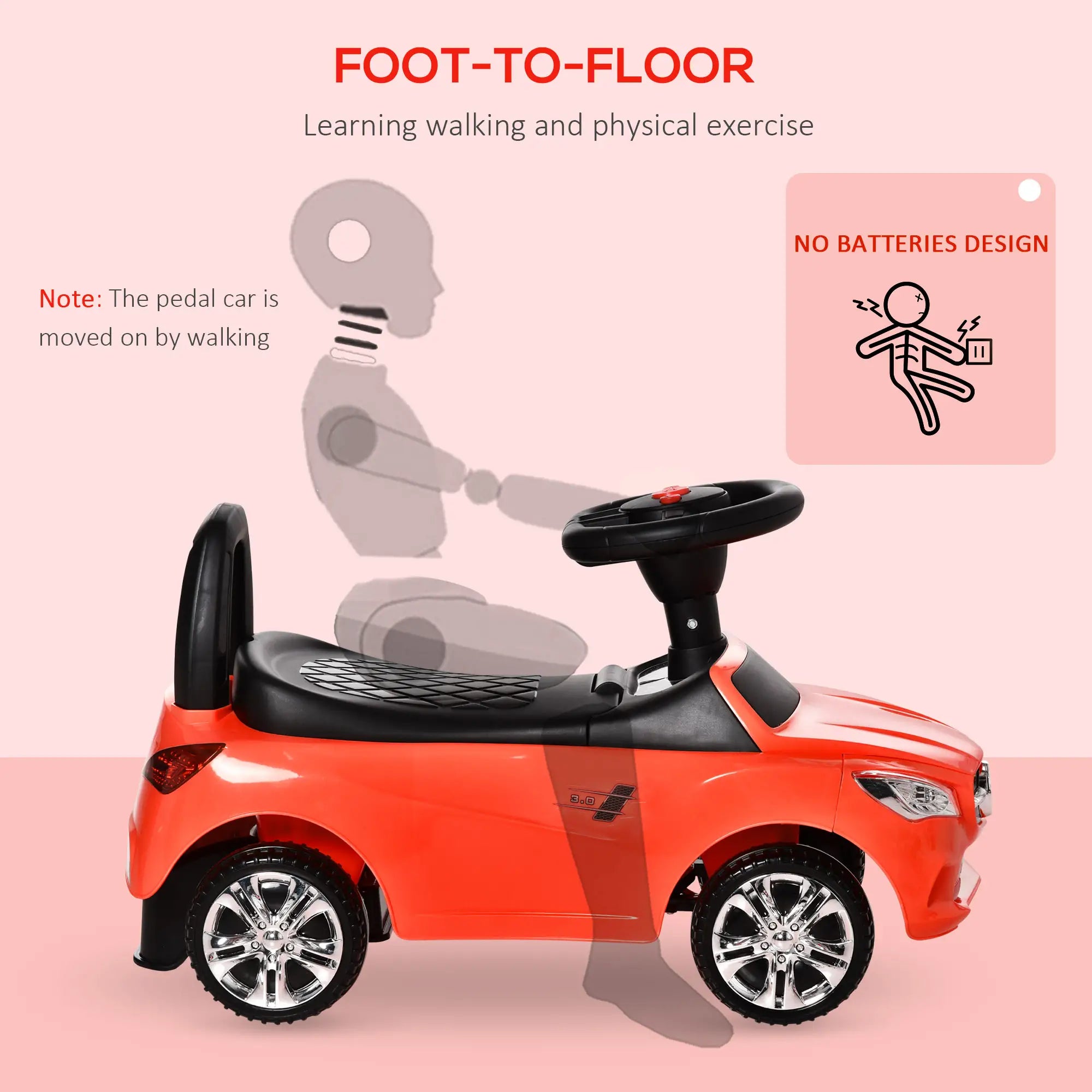 Kids Ride On Push Car, Foot-to-Floor Sliding Toy, Red Push Cars for Toddlers at Gallery Canada