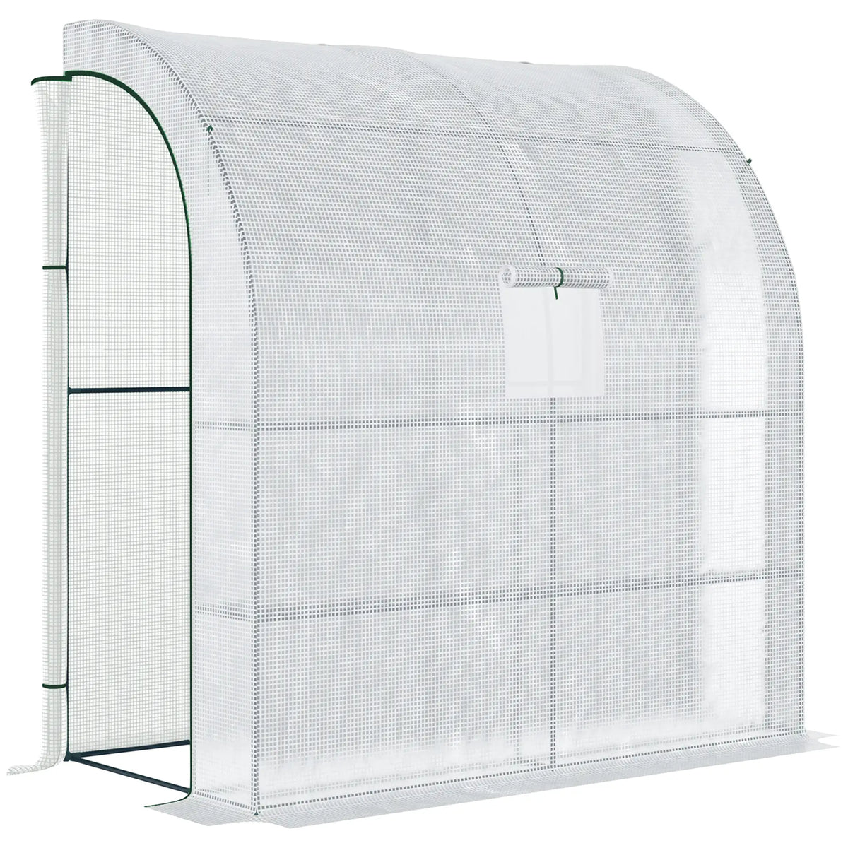 7' x 3' x 7' Walk-In Greenhouse, Roll-Up Mesh Windows, Zipper Door, White Walk In Greenhouses White at Gallery Canada